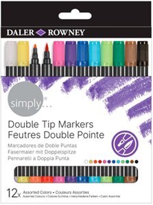 ROTULADOR FIBRA DALER ROWNEY DOBLE PUNTA SIMPLY ESTUCHE DE 1...